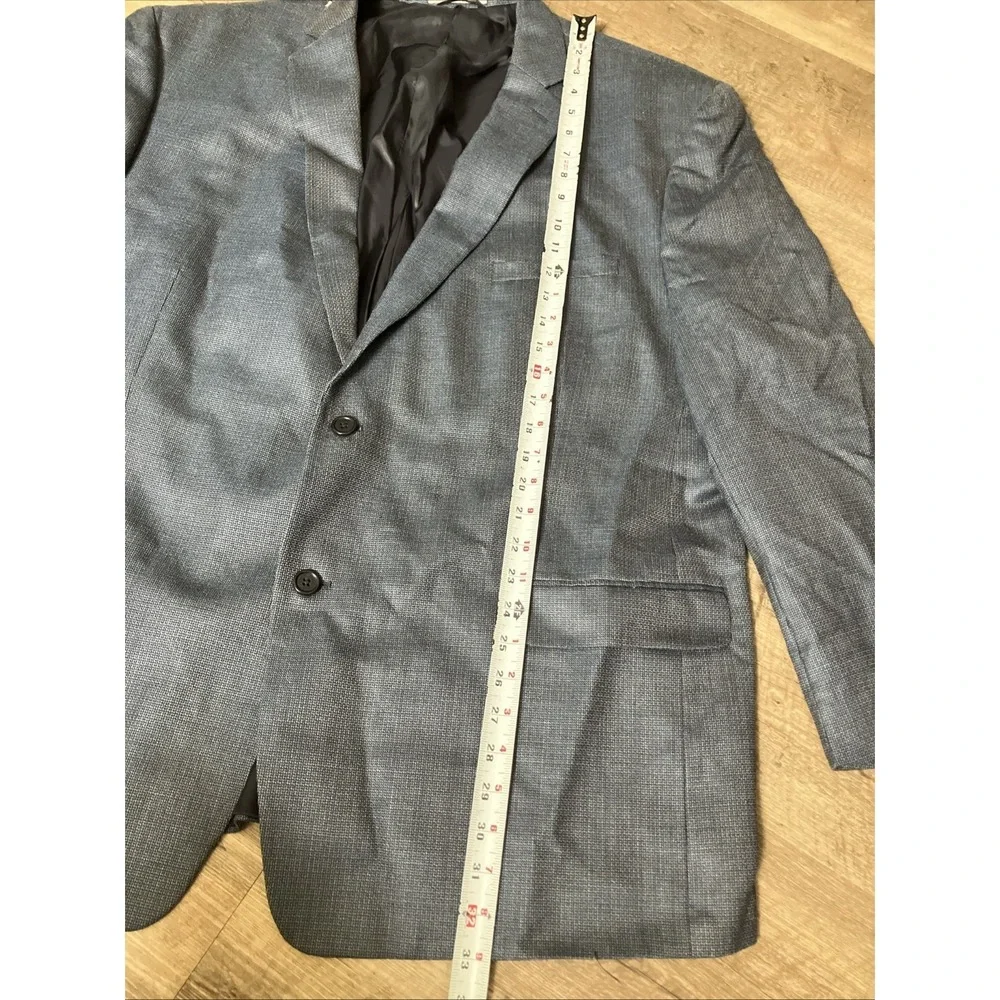 Joseph Abboud Indigo Blue 52R Sport Coat Wool Silk Plaid Blazer